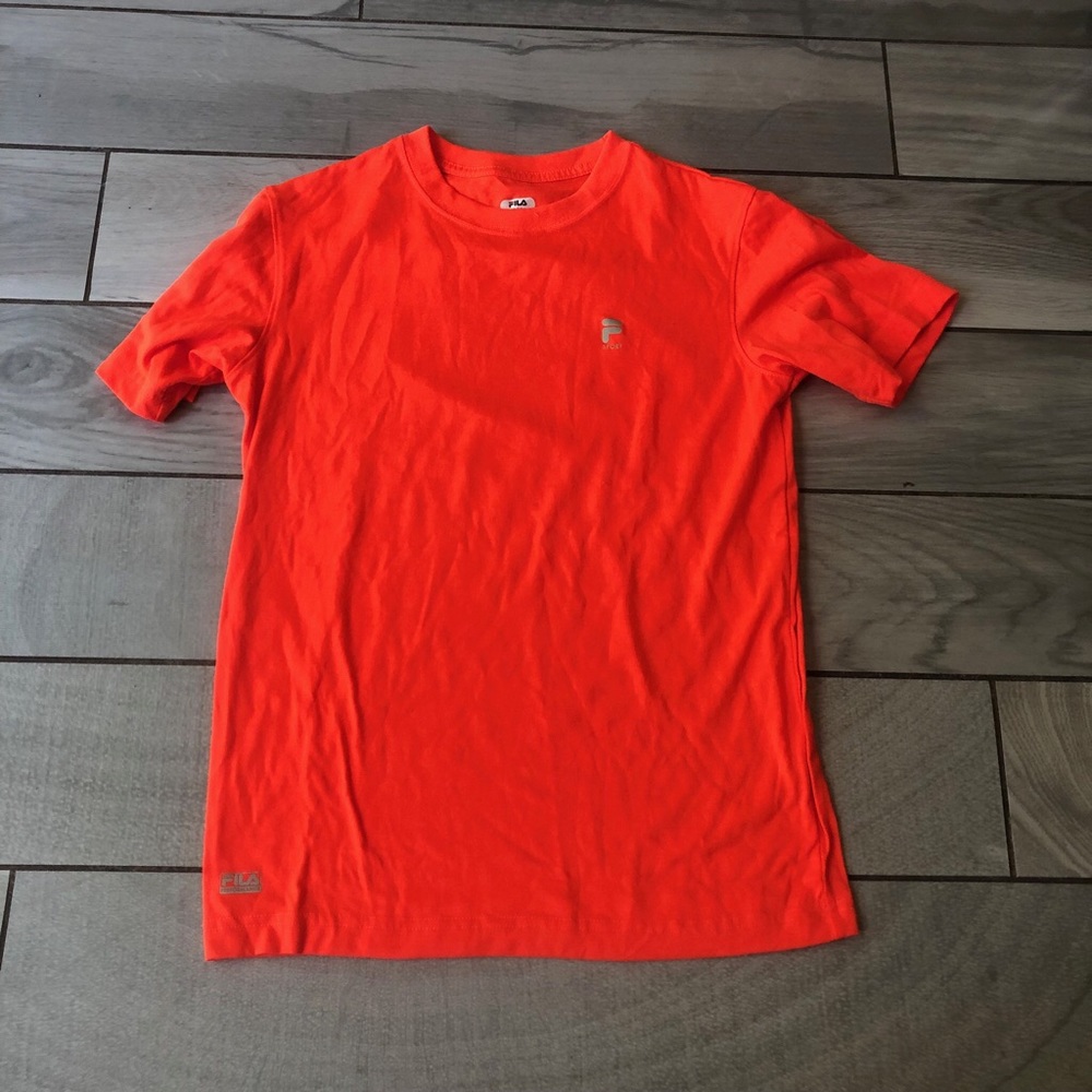 Fila boys athletic shirt orange medium 10/12